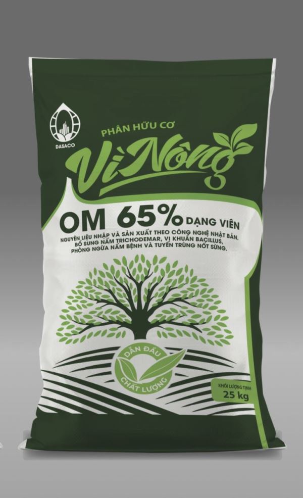 Phân hữu cơ Vì Nông OM 65% 3.5 - 2 - 2